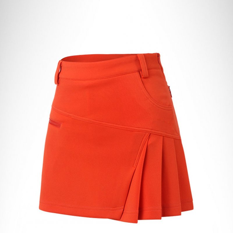 Golf Clothes Female Anti-emptied Cotton Soft Breathable Sweat Absorbtion Skirt Qz012 orange_XL