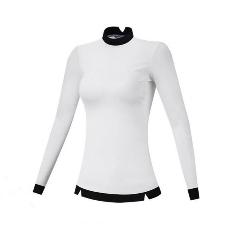 Golf Clothes Female Autumn Winter Clothes Long Sleeve T-shirt Slim Golf Suit for Women white_L
