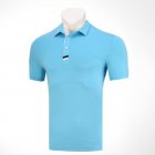 Golf Clothes Male Short Sleeve T-shirt Summer Golf Ball Uniform for Men Lake Blue_M