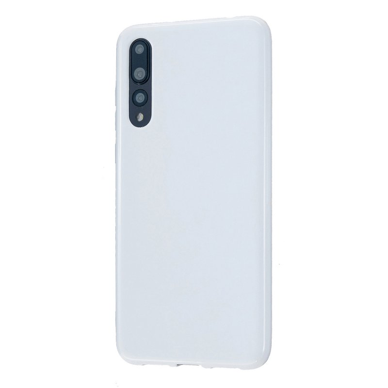 For HUAWEI P20/P20 Lite/P20 Pro Cellphone Case Simple Profile Soft TPU Phone Case Anti-Slip Smartphone Cover Milk white