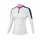 Golf Clothes Women Autumn Winter Clothes Long Sleeve T-shirt Slim Golf Suit YF207 white navy blue stitching long sleeve_XL
