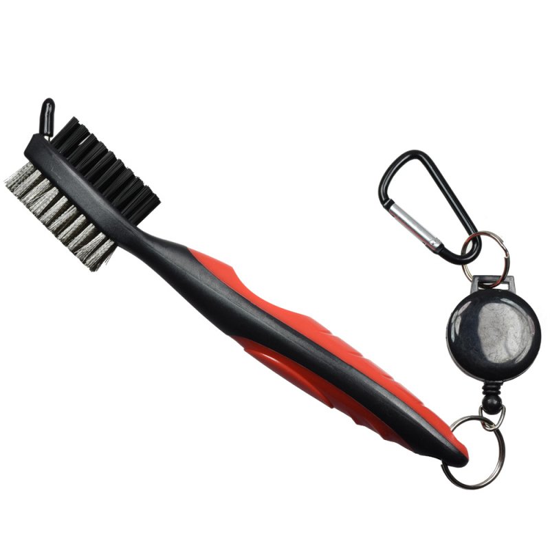 Golf Club Brush Golf Groove Cleaning Brush 2 Sided Golf Putter Wedge Ball Groove Cleaner Kit Cleaning Tool Golf Accessories red