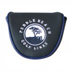Golf Head Covers PU Waterproof Thicken   Magnetic Buckle Plush Golf Putter Cover Headcover Navy blue
