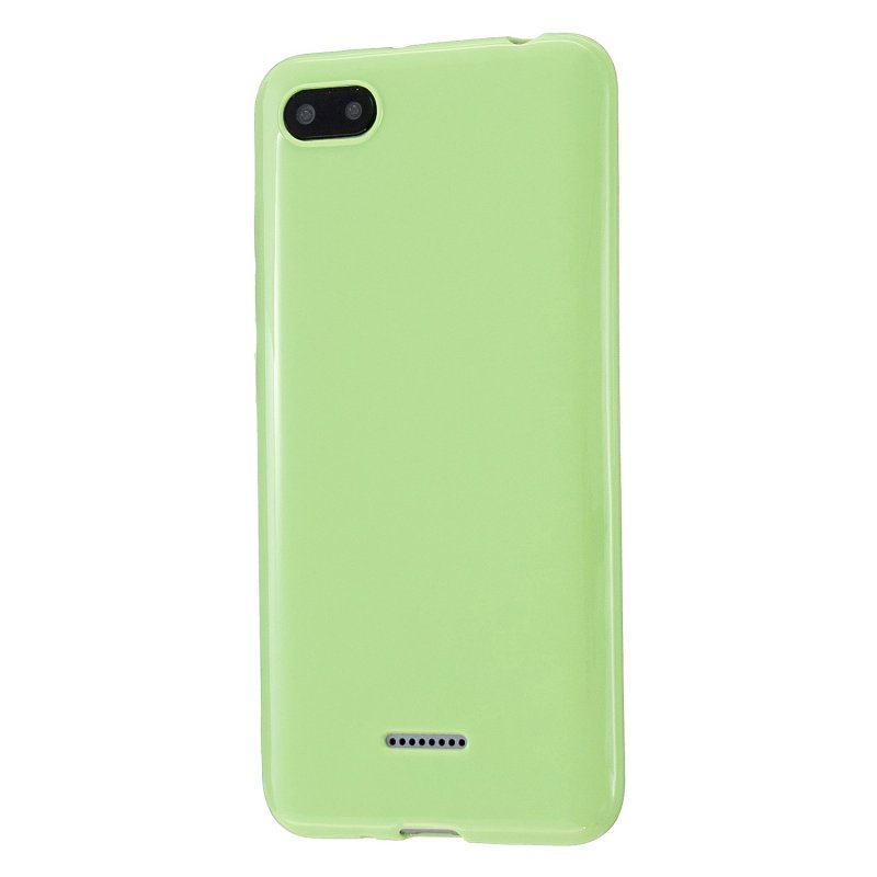 For Redmi 6/6A/6 Pro Cellphone Case Simple Profile Soft TPU Ultra Light Anti-Scratch Phone Cover Fluorescent green