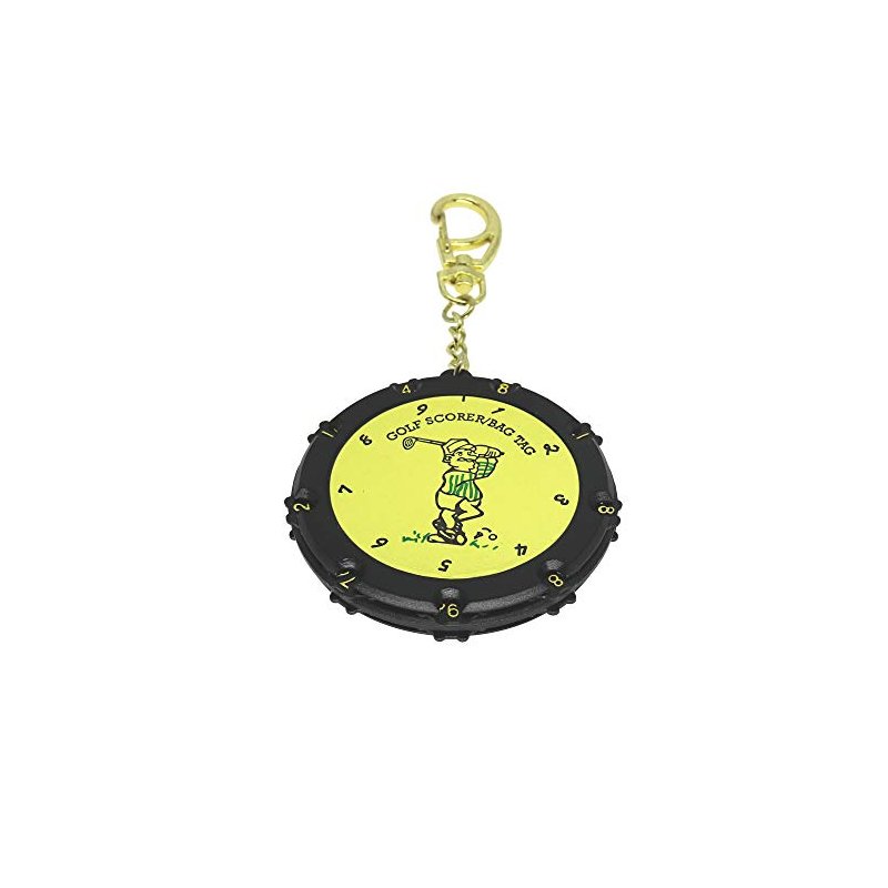 Golf Score Counter 18 Holes Golf Score Stroke Shot Counter Keeper Round Scoring Tag with Clip Keychain  Golden
