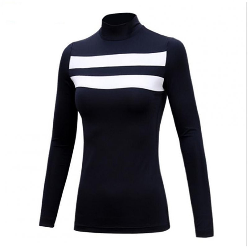 Golf Sun Block Base Shirt Milk Fiber Long Sleeve Autumn Winter Clothes YF144 navy blue_S