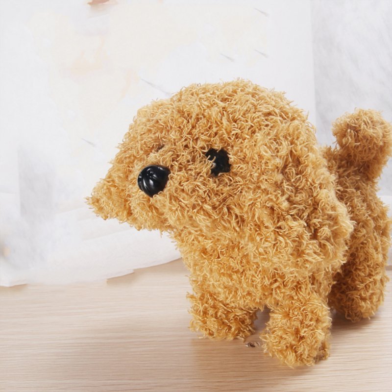 Simulation Plush  Dog Electronic Interactive Pet Puppy + Traction Rope Walking Barking Tail Wagging Companion Toys For Kids 
