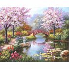 Graceful Sakura 40x50CM DIY Painting with Number Mark Painting Canvas Home Decor  without Frame  40x50CM
