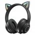 Gradient Cat Ears Noise Canceling Headset Stereo Sound Headphones Wireless Headphones With Built in Microphone For Home Gaming Blue pink   microphone