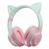 Gradient Cat Ears Noise Canceling Headset Stereo Sound Headphones Wireless Headphones With Built in Microphone For Home Gaming Pink   microphone
