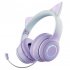 Gradient Cat Ears Noise Canceling Headset Stereo Sound Headphones Wireless Headphones With Built in Microphone For Home Gaming Blue pink   microphone