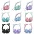 Gradient Cat Ears Noise Canceling Headset Stereo Sound Headphones Wireless Headphones With Built in Microphone For Home Gaming green   microphone