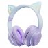 Gradient Cat Ears Noise Canceling Headset Stereo Sound Headphones Wireless Headphones With Built in Microphone For Home Gaming purple   microphone