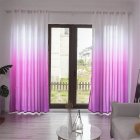Gradient Wood Grain Printing Curtain Shading Drapes With Hanging Holes 1*2.7m High Rose red