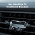 Gravity Car Mobile Phone Holder Stand Telescopic Shockproof Air Outlet Ultra thin Bracket Silver