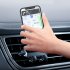 Gravity Car Mobile Phone Holder Stand Telescopic Shockproof Air Outlet Ultra thin Bracket Silver
