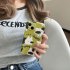 Green Background Puppy Pattern Phone Case Precise Cutting Hole Positions Protective Cover