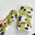 Green Background Puppy Pattern Phone Case Precise Cutting Hole Positions Protective Cover