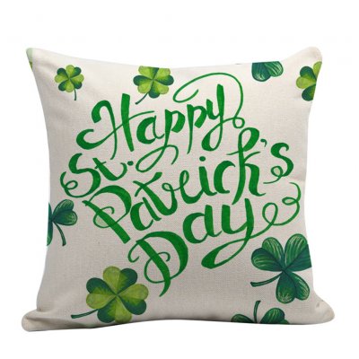 Wholesale Green Four Leaf Clover Pattern Printing Pillowcase For