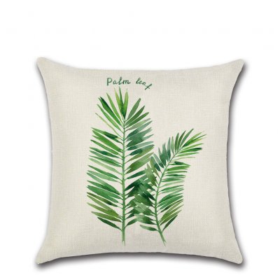Wholesale Green Tropical Plant Leaf Printing Throw Pillow Cover