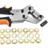 Grommet Tool Kit With 3 8 Inch  10mm  Diameter 100Pcs Grommets Eyelets For Fabric Tarps Leather Handheld Hole Punch Pliers Grommet Press Kits Pliers  100 Eyelet