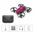 Gt1 Mini Drone 360 Degrees Rotation Rolling 2 4g Rc Quadcopter Airplane Toys Rose Red 2 Batteries