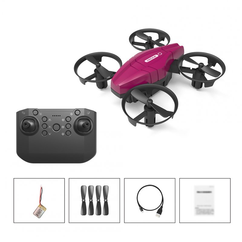 Gt1 Mini Drone 360 Degrees Rotation Rolling 2.4g Rc Quadcopter Airplane Toys Rose Red 1 Battery