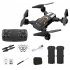 Gt3 Mini Drone 4k HD Dual Camera Optical Flow Position Aerial Photography Fpv RC Foldable Quadcopter Black 2 Batteries