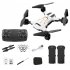 Gt3 Mini Drone 4k HD Dual Camera Optical Flow Position Aerial Photography Fpv RC Foldable Quadcopter White 2 Batteries