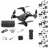 Gt3 Mini Drone 4k HD Dual Camera Optical Flow Position Aerial Photography Fpv RC Foldable Quadcopter Black 3 Batteries