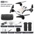 Gt3 Mini Drone 4k HD Dual Camera Optical Flow Position Aerial Photography Fpv RC Foldable Quadcopter White 2 Batteries