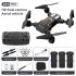 Gt3 Mini Drone 4k HD Dual Camera Optical Flow Position Aerial Photography Fpv RC Foldable Quadcopter Black 3 Batteries