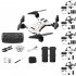 Gt3 Mini Drone 4k HD Dual Camera Optical Flow Position Aerial Photography Fpv RC Foldable Quadcopter Black 3 Batteries