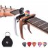 Guitar Capo for Acoustic and Electric Guitars Bass Ukulele Mandolin Banjo with Picks and Picks Holder  Silver