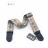 Guitar Strap Embroidered Belt Adjustable Jacquard Band with Leather End for Bass Acoustic Electric Folk Guitar Musical Instrument Black leather end