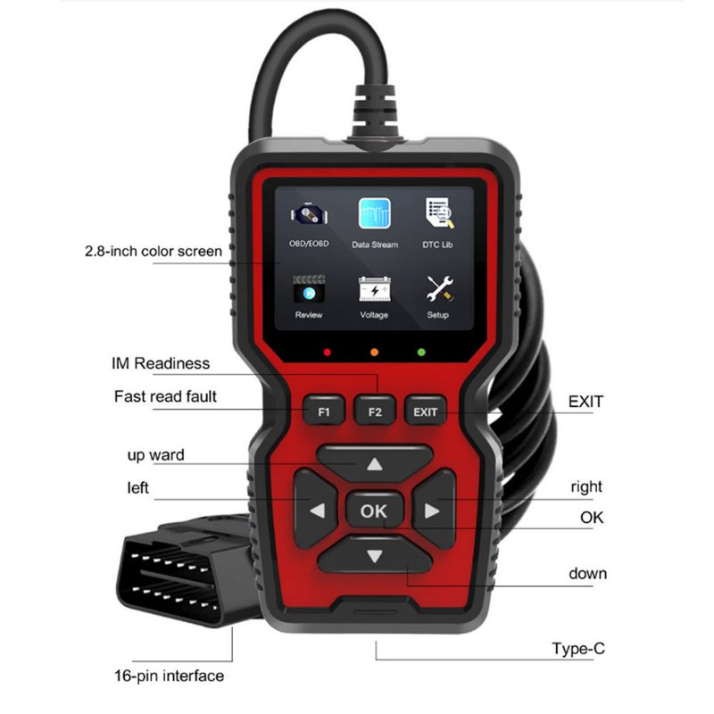 Car Fault Detector V519 Obd2 Scanner Fault Diagnosis Tester Engine System Diagnostic Tool Code Reader 