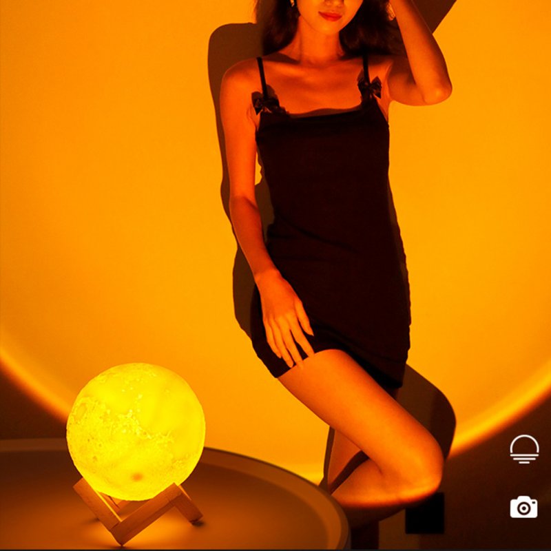 1.4W Led Mini Moon Sunset Light Dimmable USB Charging Table Lamp Atmosphere Lamp Birthday Valentines Day Gift