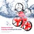 H113 RC Drone Helicopter Remote Control Vehicle Stunt Toys 360 degree Flipping Air Water Waterproof Cars Toys For Boys Red  English 