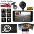 H17 4 inch Touch screen Car Dash Cam Super Night Vision Full HD 1080P Dual Lens Recording Driving Recorder Black