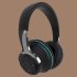 H2 Wireless Over Ear Headphones Low Latency Soft Ear Cups Brilliant Glow 24H Playtime Stereo Sound Headset For Smart Phone Computer Laptop black