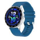 H30 Intelligent Watch Ip68 Waterproof Full Touch-screen Diy Dial Fitness Outdoor Sports Wristwatch Compatible For Android Ios Silver shell blue belt