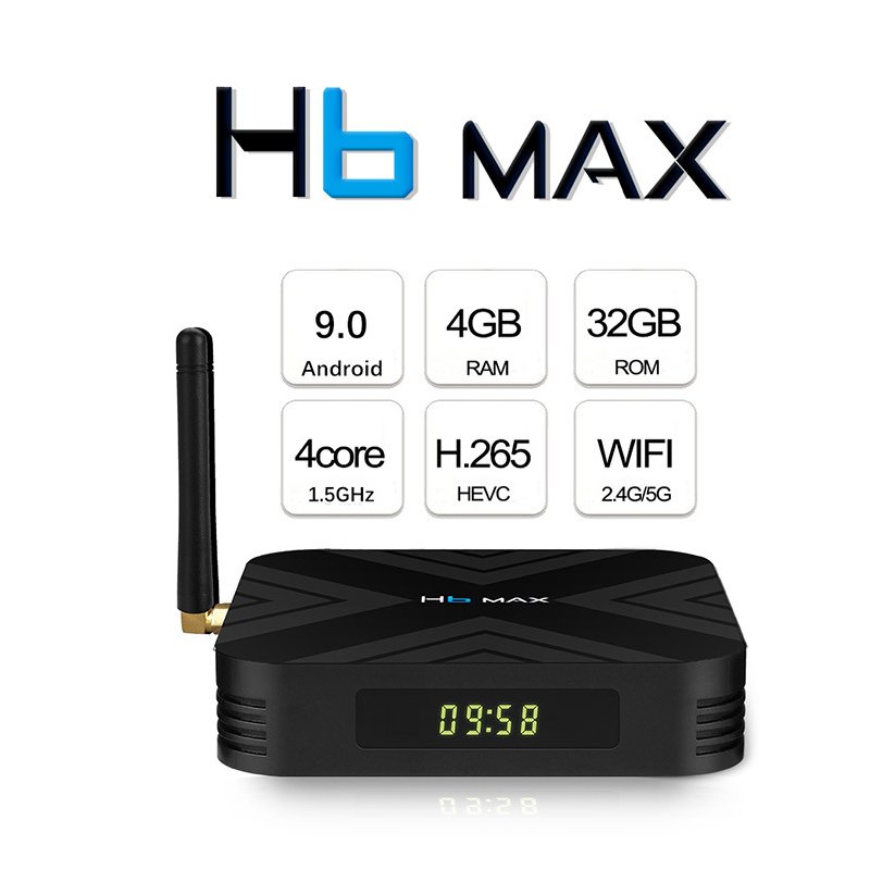 H6 MAX TV BOX - EU Plug 4G+32GB  Black