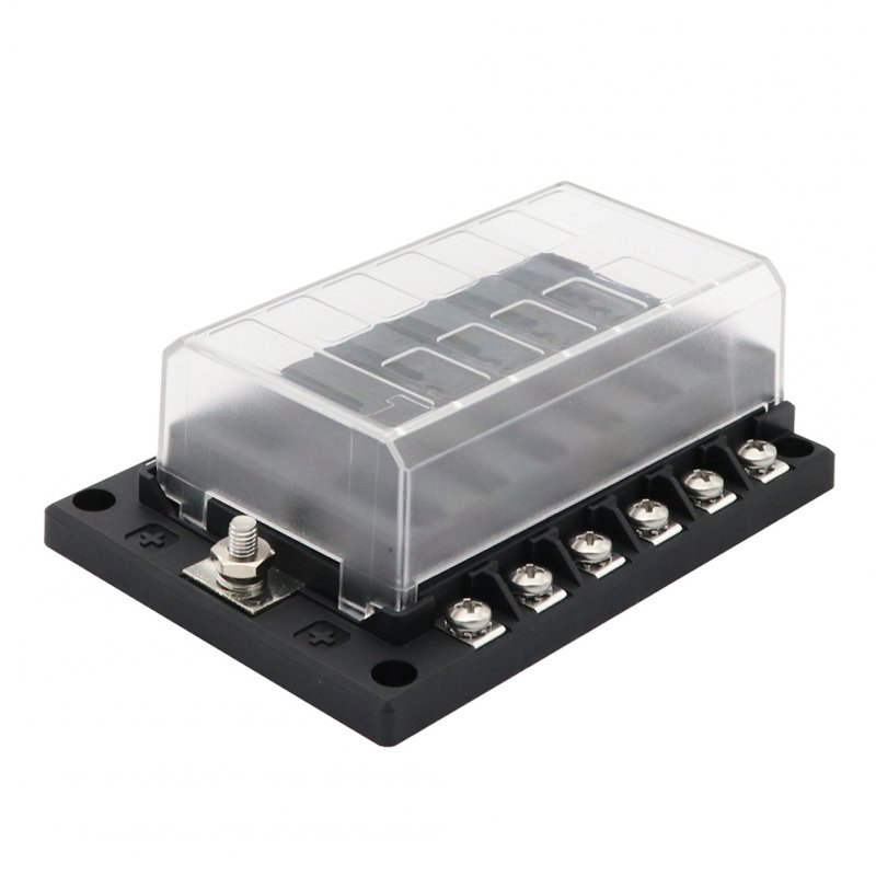 41pcs Pc+pbt 12-way Fuse  Holder With Short Circuit Indicator Light + 12 Fuses + 20 Yellow Cold-pressed Ring Terminal Sets 