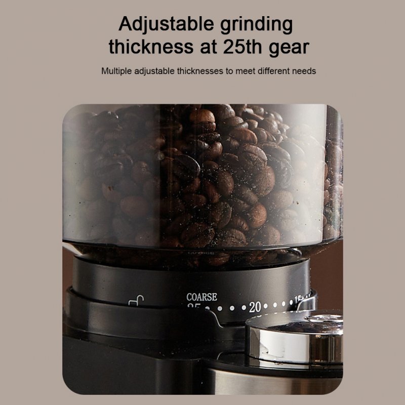 Electric Coffee Grinder 25 Levels Household Adjustable 250g Large Capacity Coffee Bean Grinder Mills