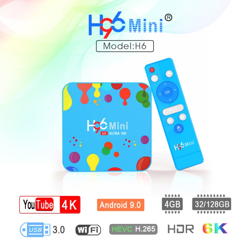 H96 MINI Allwinner H6 Quad Core 64-bit Smart TV Box H.265 Wifi HD Google Player Youtube Set Top Box  4G+32G