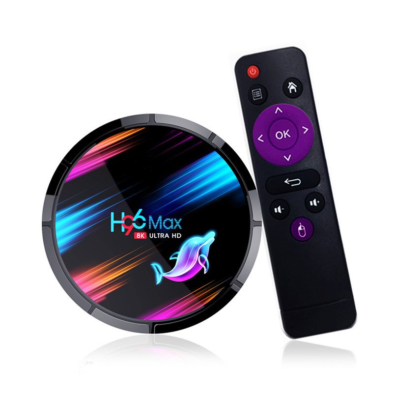 H96 Max X3 Smart Android TV BOX Android 9.0 Smart Box 8K Amlogic S905X3 Wifi 1000M 4k Media Player black_4GB + 128GB with G10 voice remote control