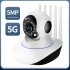 HD 5mp Wireless IP Camera Cctv 5G Wifi Camcorder Security Surveillance Cam White
