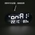 HD LED Digital Alarm Clock Dual USB Temperature Humidity Display Mirror with Backlight  white light