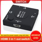 HD Multimedia Interface Switch Adapter HD 4K 60HZ 3 In 1 Out Splitter Switcher Portable Splitter Adapter