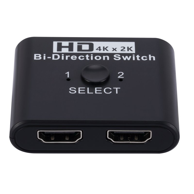 HD Multimedia Interface Switch 4K 60hz Splitter 1080P 3D HD Adapter ABS Bidirectional Switcher 2 In 1 Out/1 In 2 Out HD Hub black